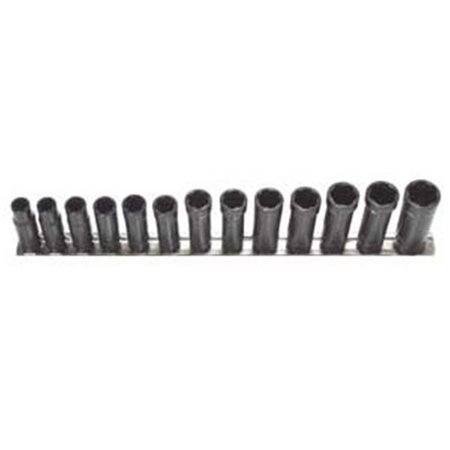 HOUSE 13 Piece .38 in. Drive Deep Turbo Socket SAE- Metric Set HO2571432